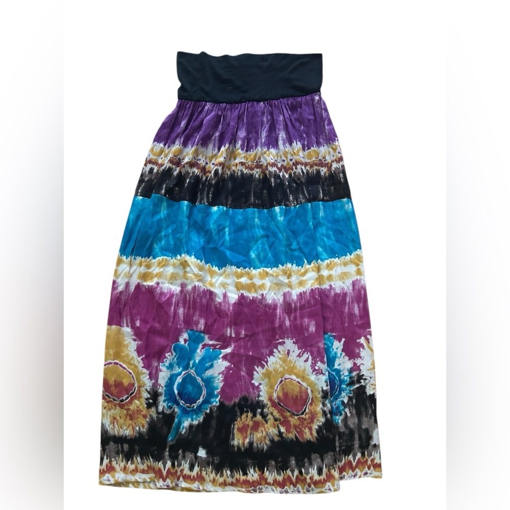 Angie bohemian hippie purple blue Tie Dye Maxi Skirt size Small/Medium